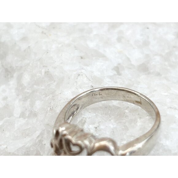 I Love Mom - Hand Carved Straight Shank 925 Sterling Silver Vintage Ring - sz 7 - Picture 9 of 12